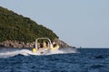 Small boat on choppy water Royalty Free Stock Photo