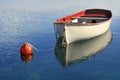 Small boat on the crystal blue sea of Losinj Croatia