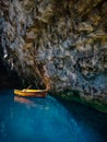 Small boat in a lake Royalty Free Stock Photo