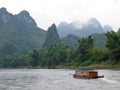 Small boat on the Li Jiang Royalty Free Stock Photo