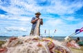 A small boat local fishery group is removing crabs, fish and sea creatures caught from their nets at Jomtien Beach