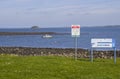 A small boat moored on the sea at Killyleagh Northern Ireland