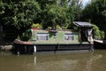 Small boat at moorings on Kennet and Avon canal