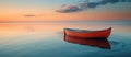 Small Boat Floats on Large Body of Water Royalty Free Stock Photo