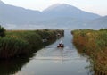 Small boat on the river near Calis Beach, Turkey Royalty Free Stock Photo