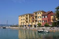Small boat waterfront buildings, Sirmione, Italy