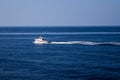 Small boat on the way to Cirkewwa Malta Royalty Free Stock Photo