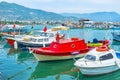 The small boats in Alanya port