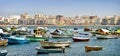 Small boats Anchored in Alexandria, Egypt Royalty Free Stock Photo