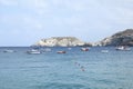 Small boats anchoring on sea