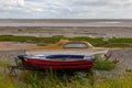 Small boats on the beach Lytham St Annes June 2019 Royalty Free Stock Photo
