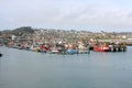 Small boats in busy fishing harbour Royalty Free Stock Photo