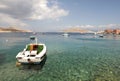 Small boats in Chalki island Royalty Free Stock Photo