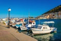 Small boats in Greek port on Island, Greece Royalty Free Stock Photo