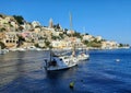 Small Boats In The Harbor Of Symi Island In Greece 02 Royalty Free Stock Photo