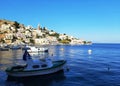 Small Boats In The Harbor Of Symi Island In Greece 03 Royalty Free Stock Photo