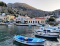 Small Boats In The Harbor Of Symi Island In Greece 09 Royalty Free Stock Photo