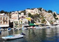 Small Boats In The Harbor Of Symi Island In Greece 11 Royalty Free Stock Photo