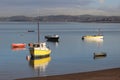 Small boats at high tide, Morecambe, Lancashire