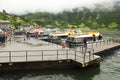 Small boats on moorage of coastal village