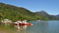 Small boats moored at Chacabuco port. Royalty Free Stock Photo