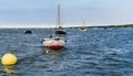 Small boats moored in the estuary of the River Glaven, Norfolk