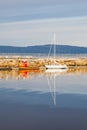 Small Boats Moored in the Port City of Trondheim Royalty Free Stock Photo