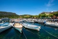 Small Boats Moored in the Port of Garda Town - Tourist Resort on Lake Garda Veneto Italy Royalty Free Stock Photo