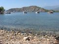 Small boats near Phaselis in Antalya Royalty Free Stock Photo