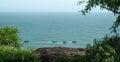 Small boats in ocean Royalty Free Stock Photo