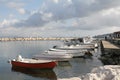 Small boats in the port of lacco ameno, ischia island, gulf of naples, campania, italy