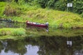 Small boats on the river at Kesh village in County Fermanagh