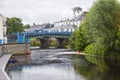 Small boats on the river at Kesh village in County Fermanagh