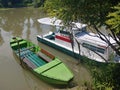 Small boats in a river of Tamis, Pancevo, Serbia