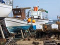 Small Boats in Shipyard Royalty Free Stock Photo