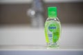 A Small bottle of Dettol hand sanitizer