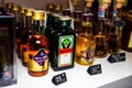 Small bottles of alcoholic drinks on sale in Bucharest, Romania, 2022