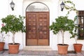 Small boutique luxury hotel front door entrance Spain Royalty Free Stock Photo