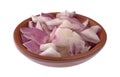 Chopped red onions in a small bowl Royalty Free Stock Photo