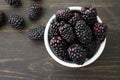 Small Bowl of Fresh Blackberries Royalty Free Stock Photo