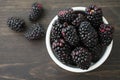 Small Bowl of Fresh Blackberries Royalty Free Stock Photo