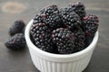 Small Bowl of Fresh Blackberries Royalty Free Stock Photo