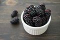 Small Bowl of Fresh Blackberries Royalty Free Stock Photo