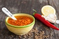 Small bowl of harissa Royalty Free Stock Photo