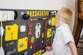 Small boy in children`s room. Royalty Free Stock Photo