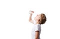 Small boy drank the last drop of water in a glass Royalty Free Stock Photo