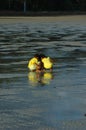 Small Boy and Girl Play in Sand. Krabi, Thailand. Royalty Free Stock Photo