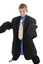 A small boy pretending to be a businessman.