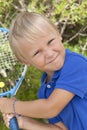 Small boy with tenis raket Royalty Free Stock Photo