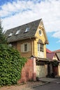 Small brick residential house with garage